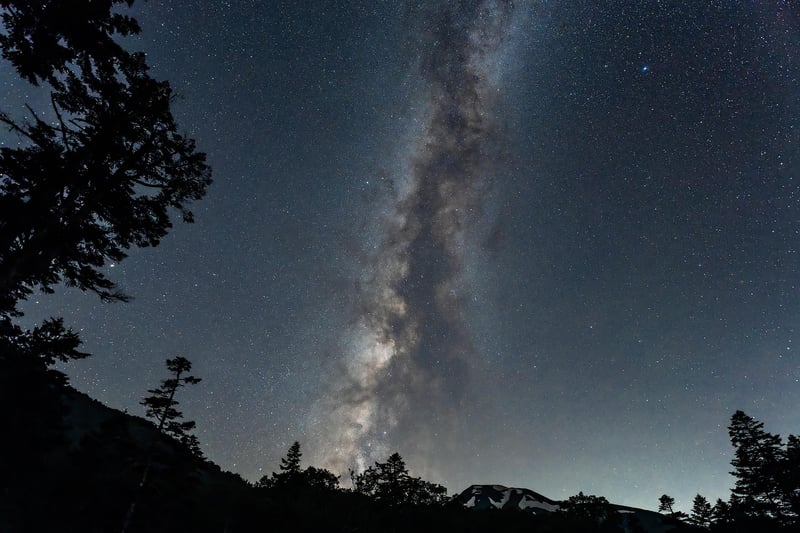 Starry sky over mountains